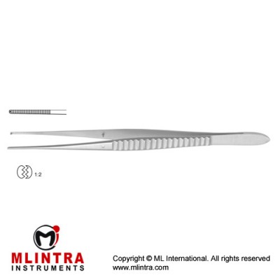Waugh Dissecting Forceps 1 x 2 Teeth Stainless Steel, 20.5 cm - 8"